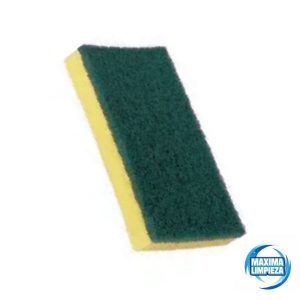 FIBRA VERDE CON ESPONJA 10X15CM (6UDS) BY