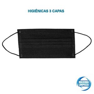 MASCARILLA HIGIENICA 3C C/GOMA NEGRA 50UND