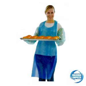 DELANTAL PLASTICO G80 AZUL DESECHABLE 76X120 (100UDS)