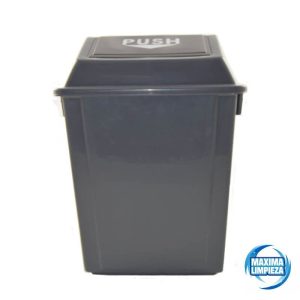PAPELERA PVC GRIS TAPA BASCULANTE 60L