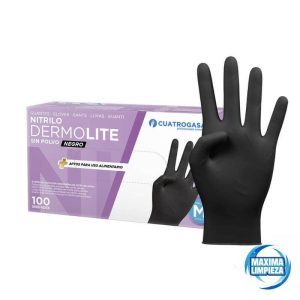 GUANTE NITRILO NEGRO DERMO-SKIN T/P (100UDS)