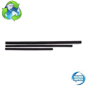CAÑA PAPEL MOJITO RECTA NEGRA 140X8MM (100UD)