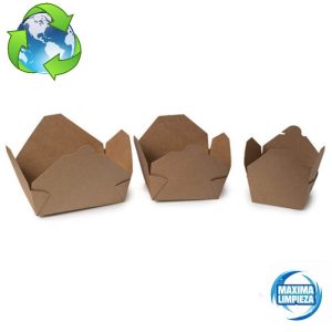 RECIPIENTE CARTON KRAFT 26OZ 780ML (25UNID)