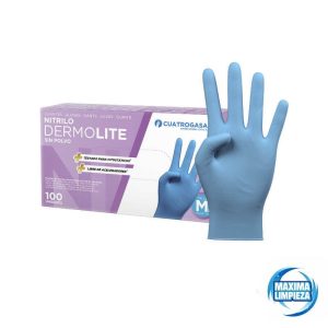 GUANTE NITRILO AZUL DERMOLITE T/P (100UDS)