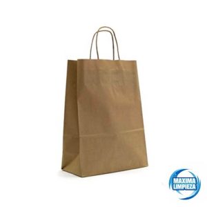 BOLSA PAPEL KRAFT 29X17X29 ASA RETORCIDA 25U