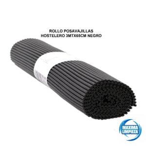 ROLLO POSAVASOS TAPIZ NEGRO 65X300