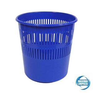 PAPELERA OFICINA 16L REJILLA PLASTICO AZUL